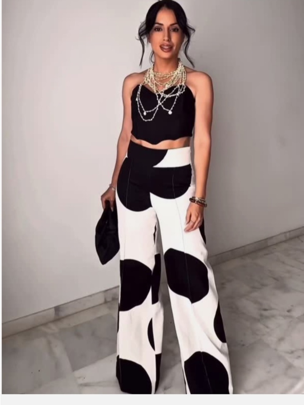 Zara Polka Dot Wide Leg Trousers - Picture 2 of 16